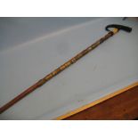 Swiss alpine walking cane with horn handle