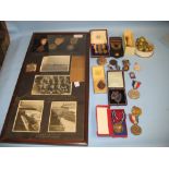 Framed group of three World War I medals, to Engineer Lieutenant B.