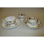 19th Century floral decorated cabinet cup and saucer,