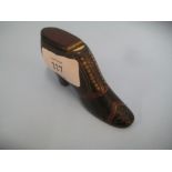 Good quality 19th Century wooden snuff box in the form of a shoe