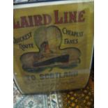 Original early 20th Century Laird Line poster depicting a steam passenger boat,