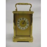 Good quality 20th Century gilt brass cased carriage clock by L.