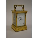 20th Century French gilt brass carriage clock by L'Epee,