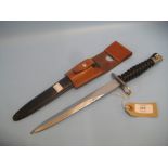 Swiss model 1957 pattern bayonet with leather belt loop