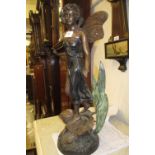 20th Century patinated bronze figure of a fairy