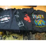 Group of four original crew t-shirts for the Rolling Stones, Blockheads,