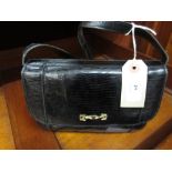 Ladies 20th Century black snakeskin handbag
