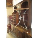 Late 19th or early 20th Century oak dresser with a boarded shelf back incorporating a leaded glass