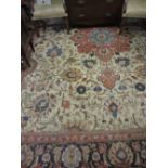 Sparta carpet with medallion and all-over palmette design on an ivory ground with borders,