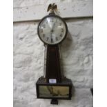 20th Century American wall clock having silvered dial with Roman numerals and electric movement