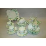 Set of eight Art Deco Tuscan China cups, saucers and plates together with a bread plate,