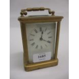 Small brass cased carriage clock with single train movement (a/f),