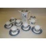 Fifteen piece Wedgwood Susie Cooper coffee set decorated in Glen Mist pattern