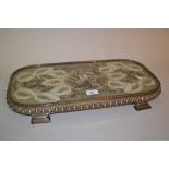 Good quality 19th Century rectangular plated table centre with beadwork inset top