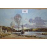 Eyres Simmons, pair of early 20th Century watercolours, a river estuary and river landscape, signed,