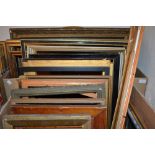 Two boxes containing a large quantity of gilt picture frames of various styles and proportions