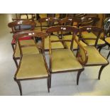 Set of seven (six plus one) Regency mahogany dining chairs,