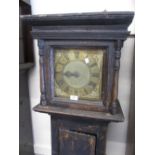 George III stained pine longcase clock,