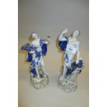 Pair of late 19th / early 20th Century Continental porcelain figures of male and female harvesters