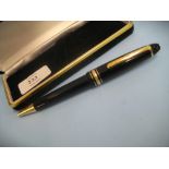 Mont Blanc Meisterstuck cased black ballpoint pen