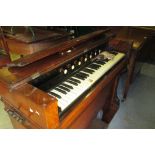 Victorian walnut cased pedal harmonium (a/f)