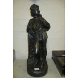 Charles Bell Birch, large brown patinated bronze figure of Dick Whittington,