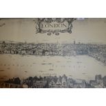 Reproduction panoramic print of 17th Century London