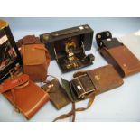 Eastman Kodak bellows camera, a Voigtlander bellows camera,