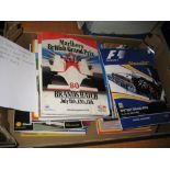 Approximately twenty five British and European Formula One Grand Prix programmes and related