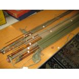 Group of three Brampton fishing rods (one salmon and two trout)