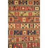 Early 20th Century Kelim rug with all-over stylised polychrome geometric design and multiple