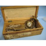 Early 20th Century brass ships log ' Walkers Excelsior III ' in pine box