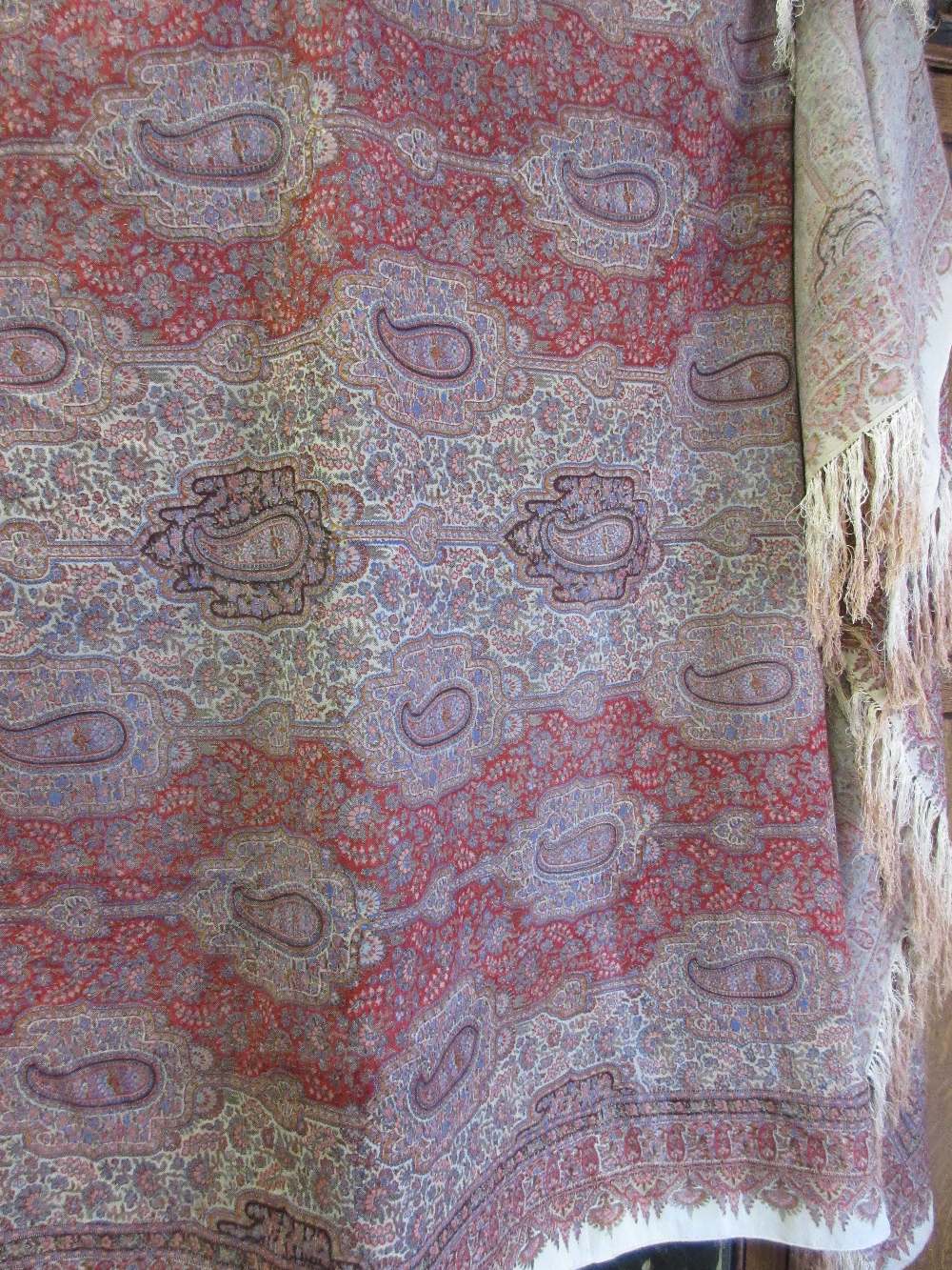 Large printed Paisley shawl or table cover circa 1930,