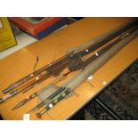 Group of four Greenheart James Ogden fly fishing rods