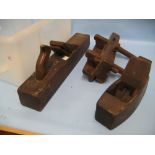 Three antique woodworking planes