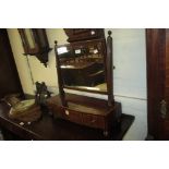 Small George III mahogany swing frame box toilet mirror