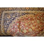 Modern tan ground Kashan pattern machine made carpet, 2.3m x 1.