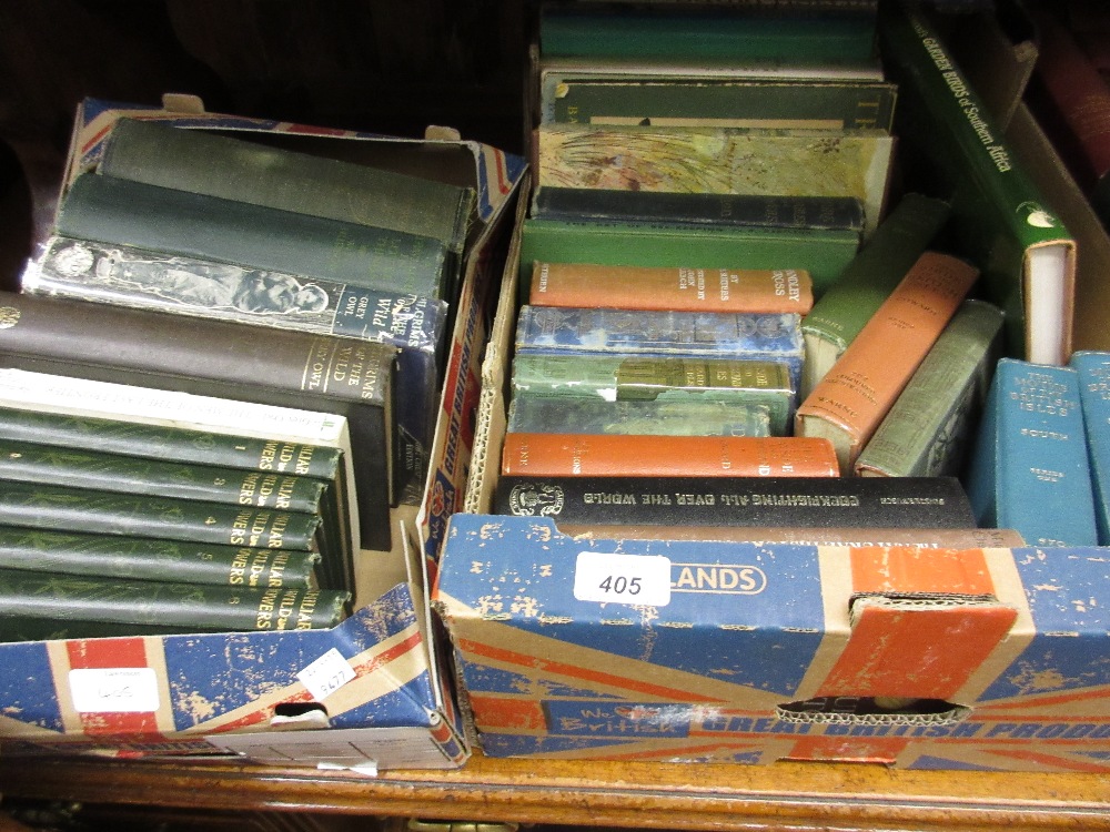 Box containing a collection of Natural History and gardening books including cock fighting,