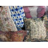 Collection of fourteen various needlepoint beadwork and tapestry cushions