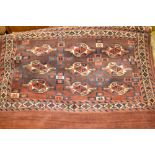 Pair of Yomut Turkoman tent bags joined to form a rug,