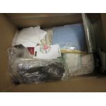 Bag containing a large quantity of various table linen, textiles,