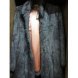 Ladies rabbit fur three quarter length jacket