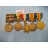 Victorian and World War I five medal group to 56840 DVR.H.R.