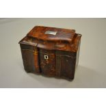 Late 18th / early 19th Century tortoiseshell two division tea caddy with white metal mounts and