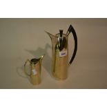 20th Century silver plated coffee pot and cream jug of stylised form