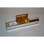 Rectangular Sheffield plate three division table snuff box