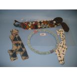 Four various native beadwork items