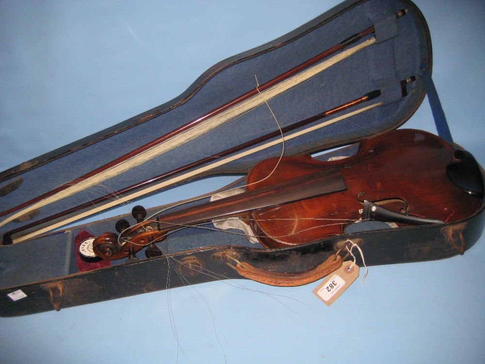 Violin with one piece back labelled Joseph Klotz,