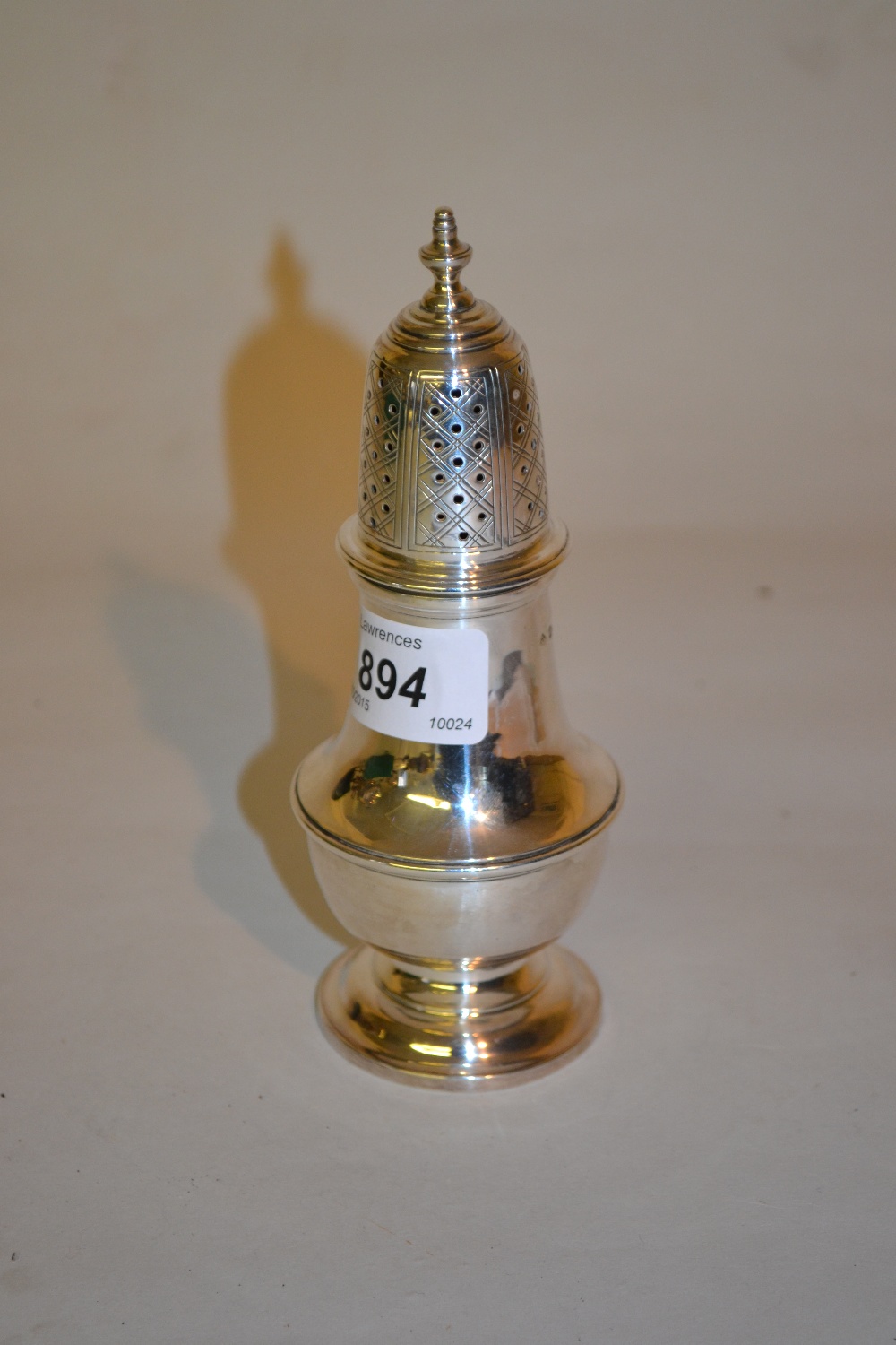 Victorian Sheffield silver baluster form sugar caster