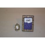 Miniature Edwardian silver rectangular photograph frame,